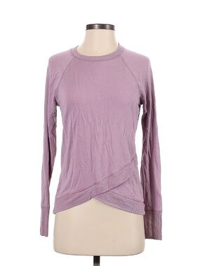 Athleta Mauve Long Sleeve Crossover Hem Top